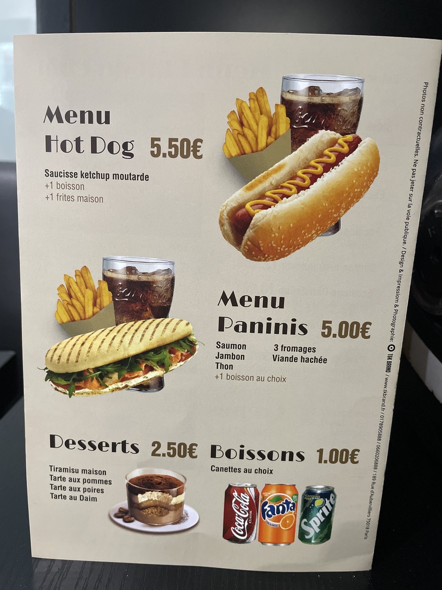 Le Comptoir menu 3