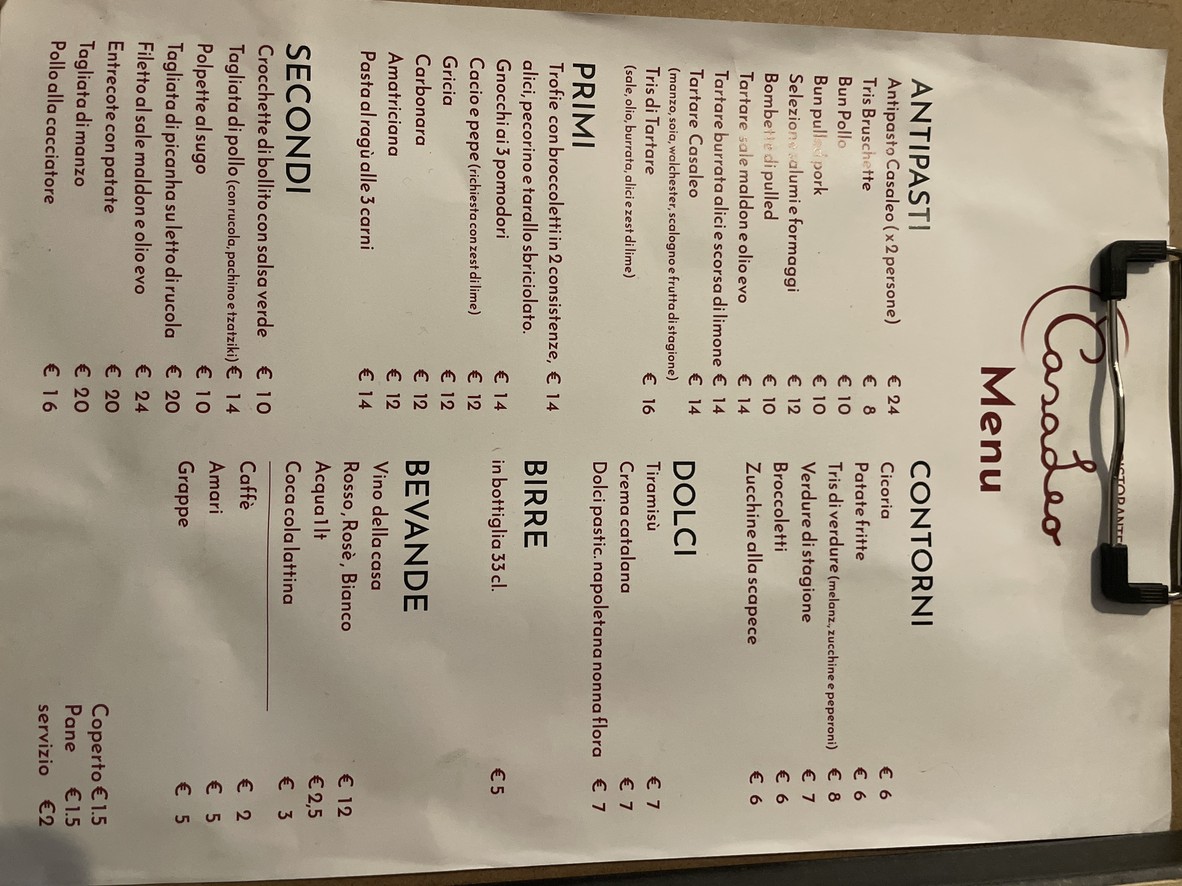 Osteria il 9 menu 1