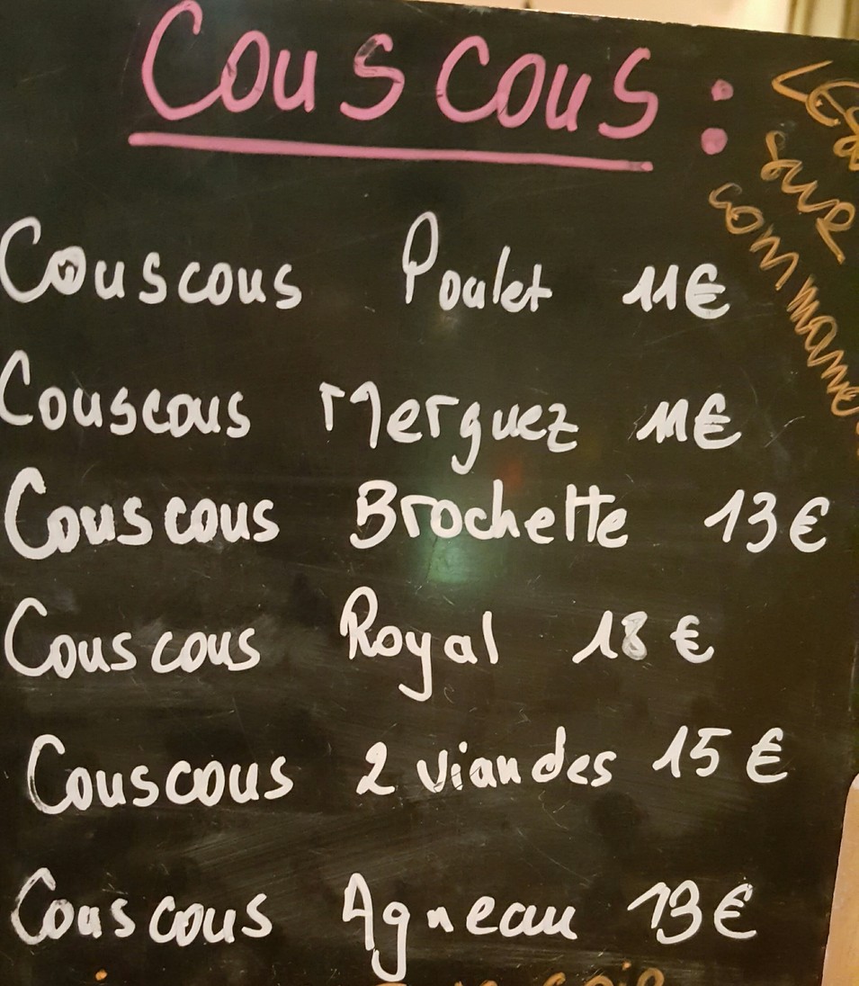 Le Train de vie menu 3