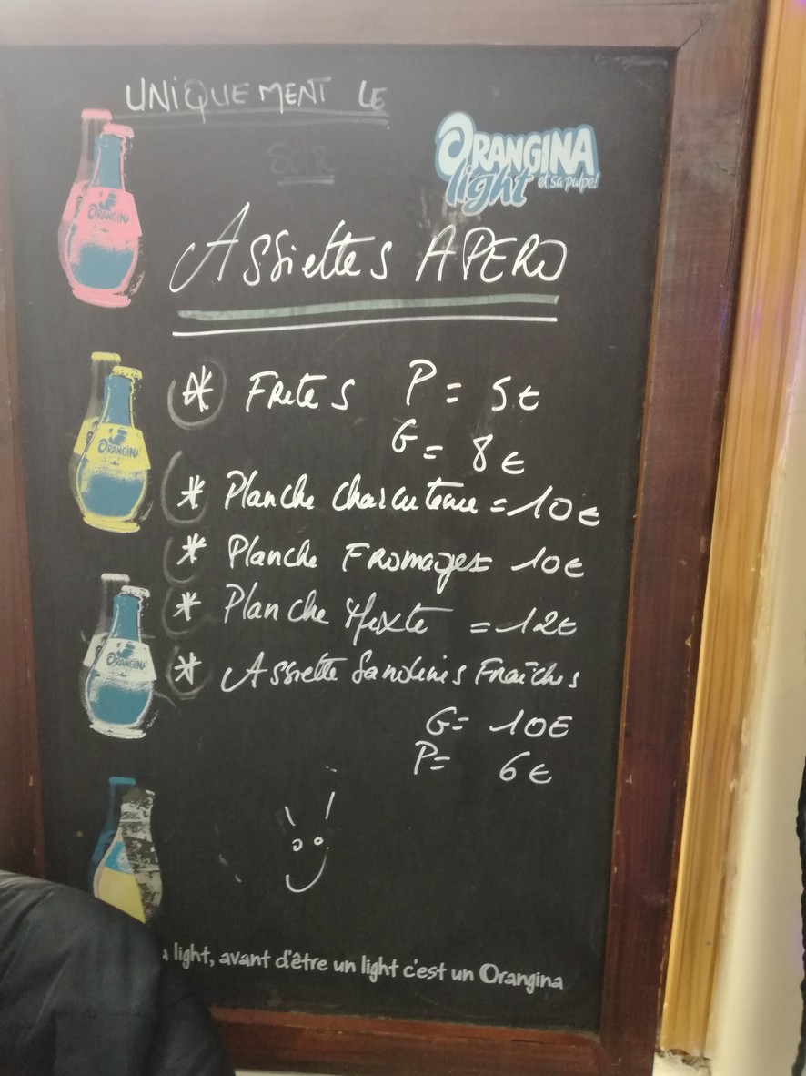 Le Train de vie menu 4