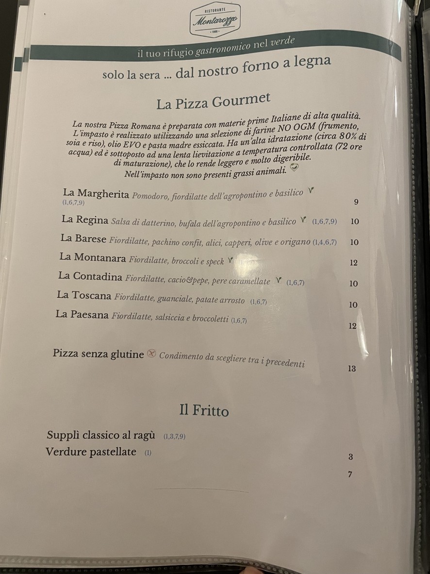 Ristorante Montarozzo menu 3