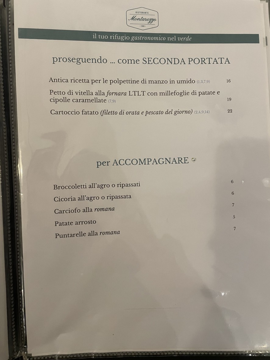 Ristorante Montarozzo menu 5