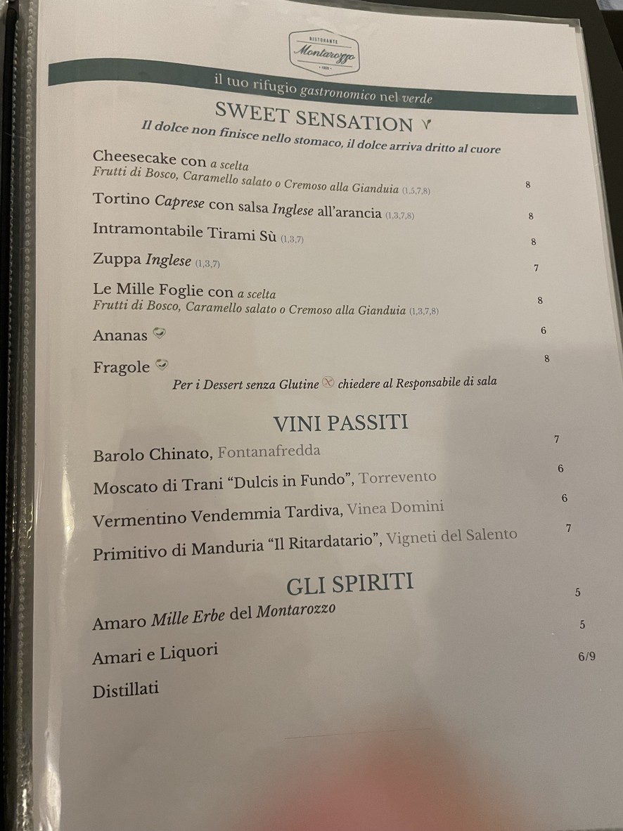 Ristorante Montarozzo menu 6