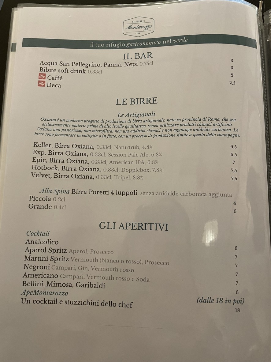 Ristorante Montarozzo menu 7