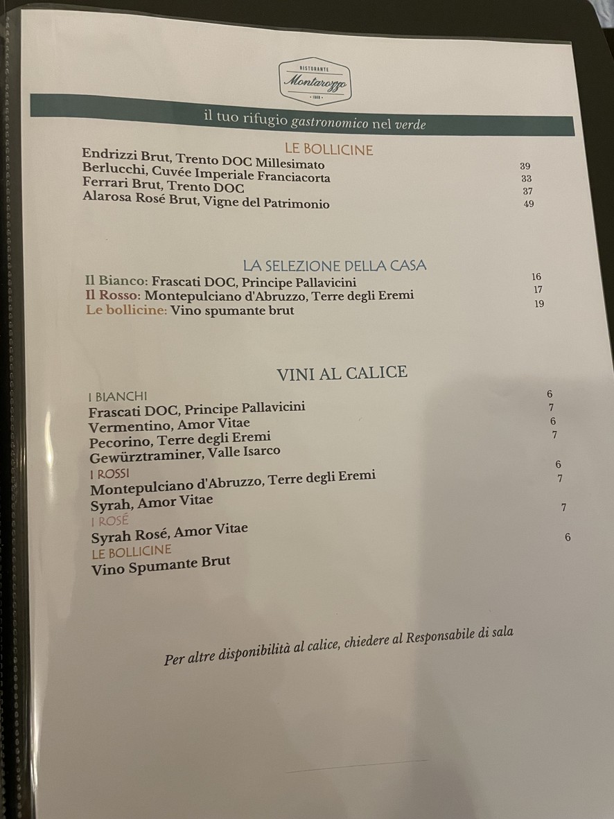 Ristorante Montarozzo menu 8