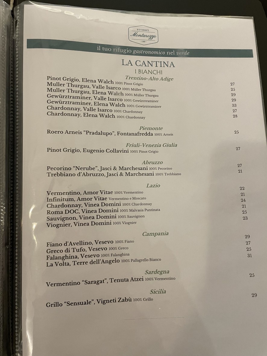 Ristorante Montarozzo menu 9