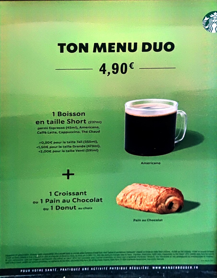 Starbucks menu 3