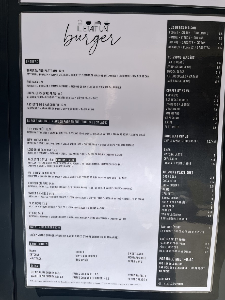 Érase una hamburguesa... menu 1