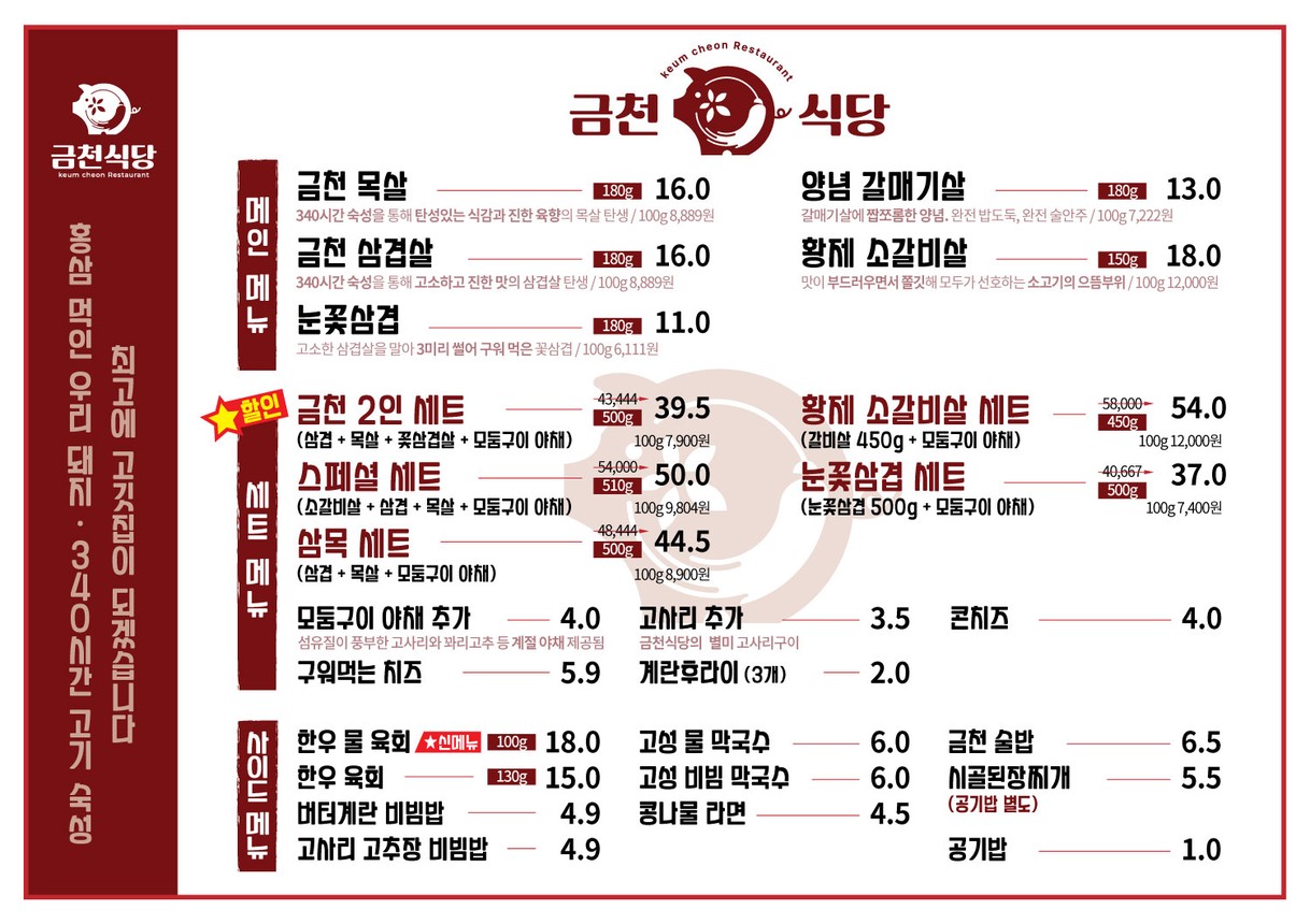 金川食堂 市兴路交叉口店 menu 1