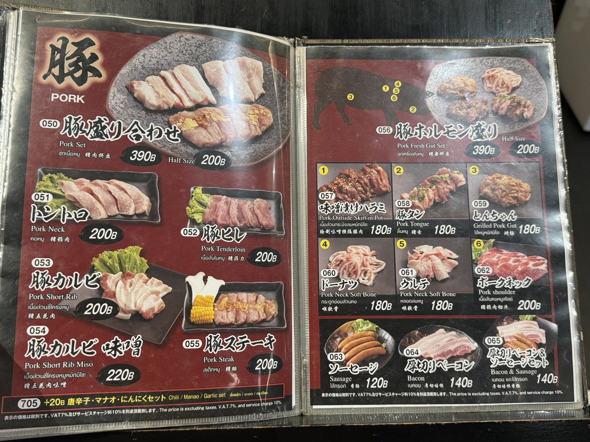 ยากินิคุ มาเอดะ menu 3