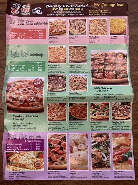 Canadian 1 For 1 Pizza