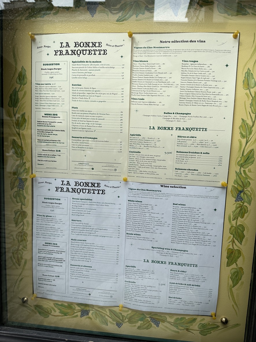 La Bonne Franquette menu 2