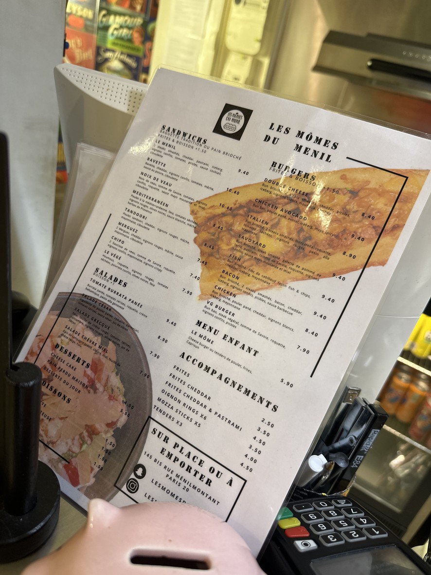 LES MÔMES DU MÉNIL menu 1