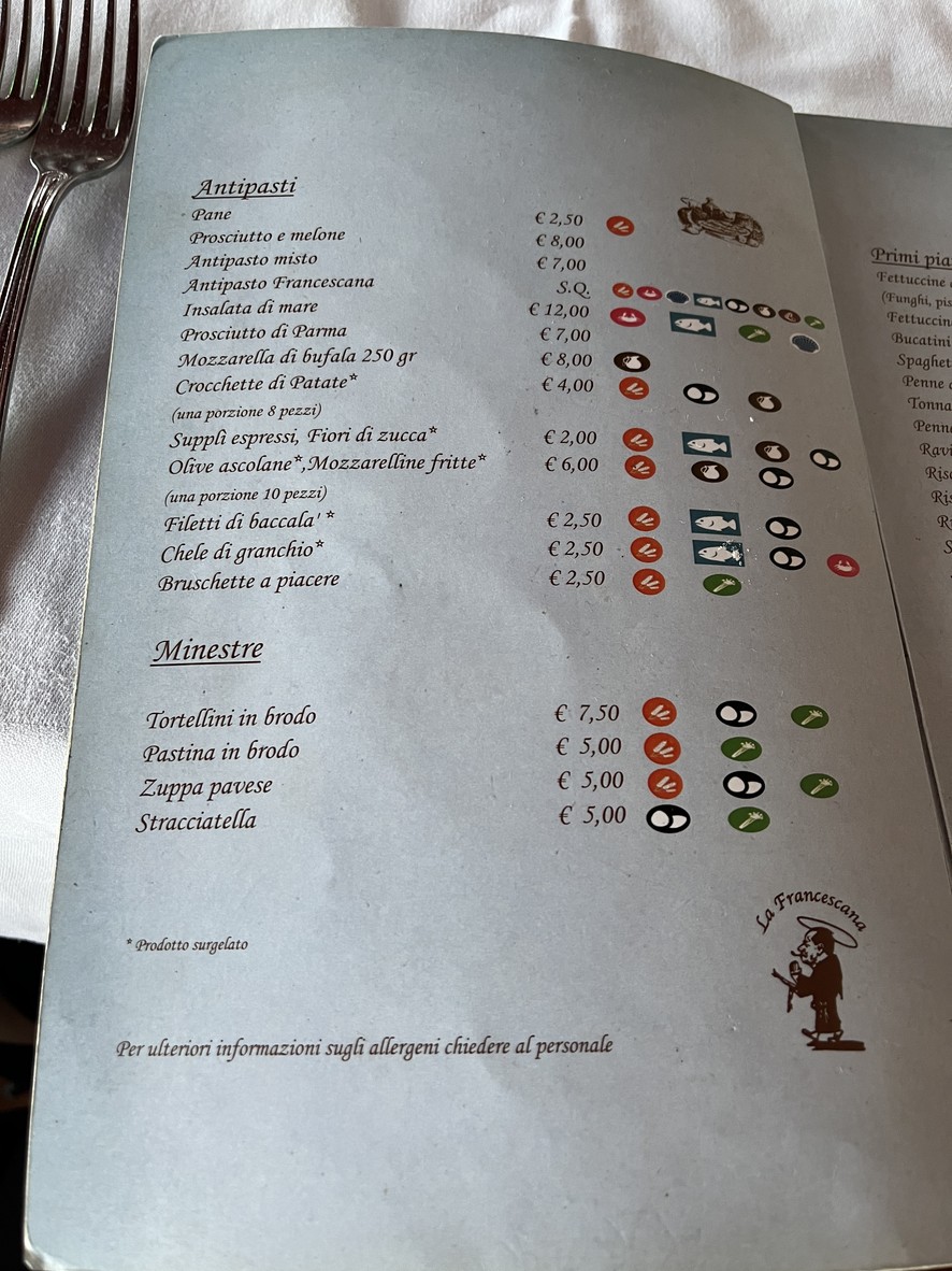 Ristorante Pizzeria La Francescana menu 1