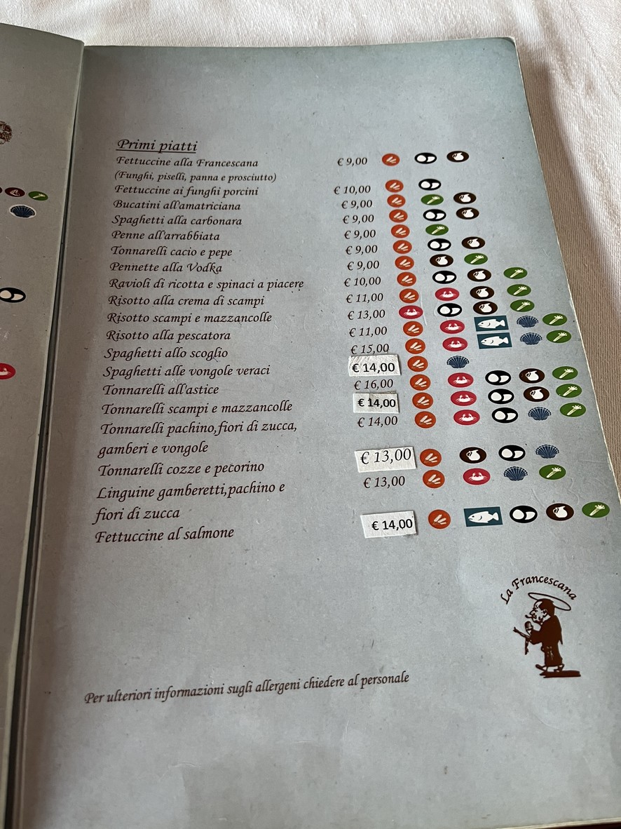 Ristorante Pizzeria La Francescana menu 2