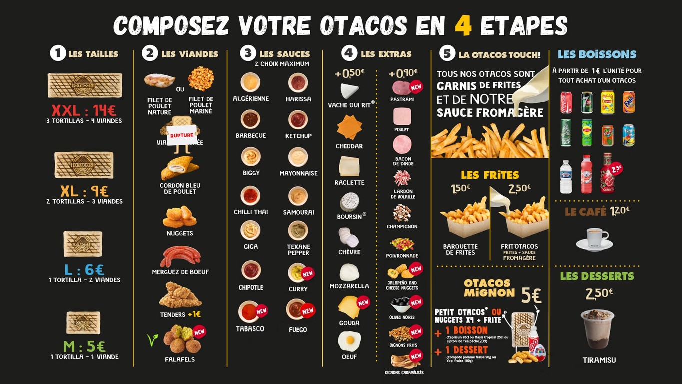 O'Tacos menu 1