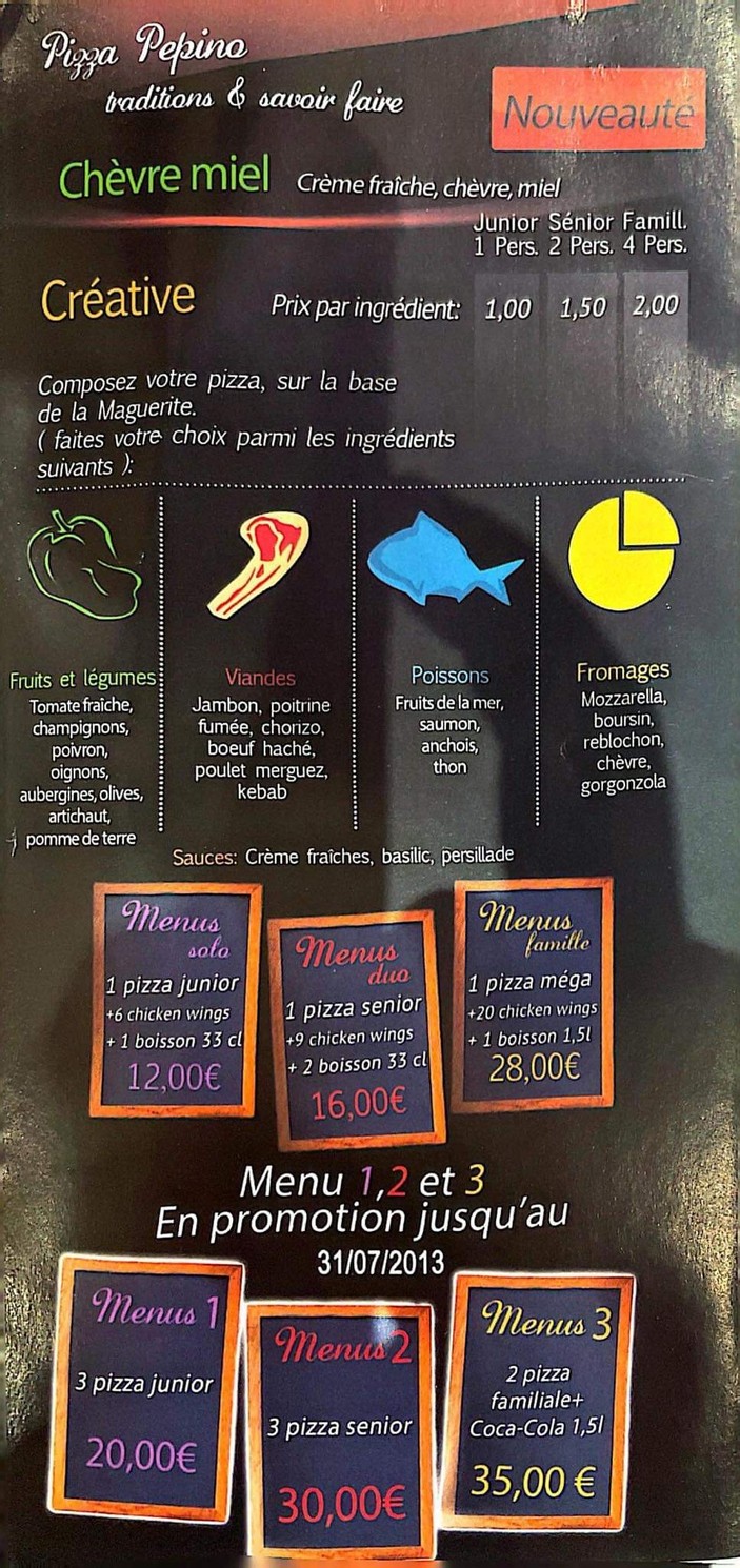 Pizza Pepino menu 1