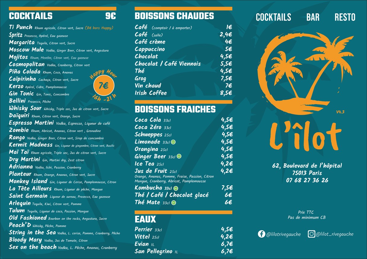 L'Îlot menu 2