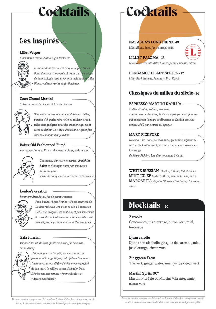Muses La Défense menu 2
