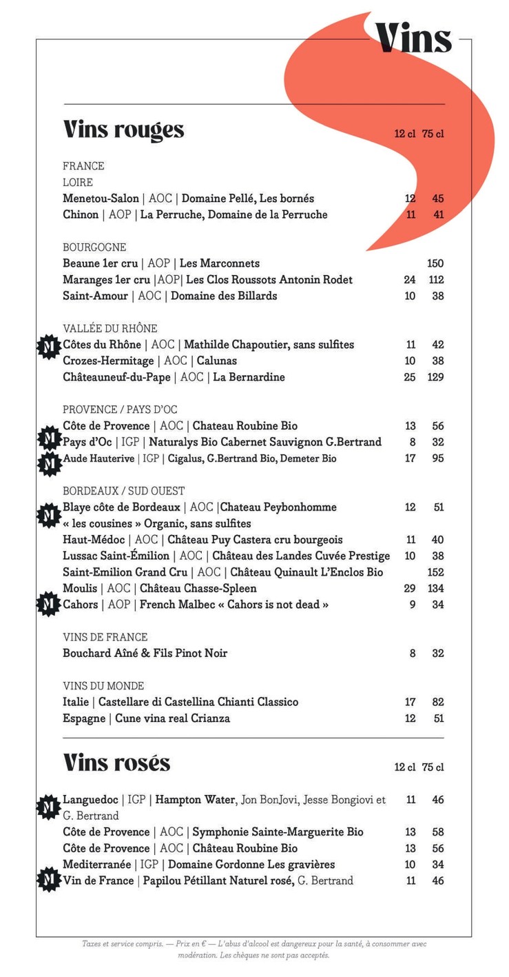 Muses La Défense menu 3