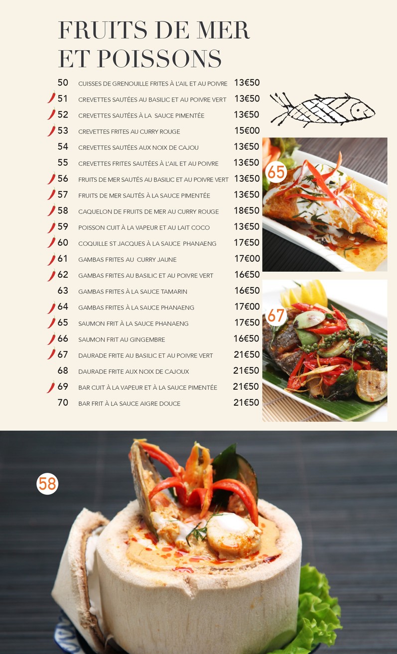Thaï Basilic Rosa Parks menu 4