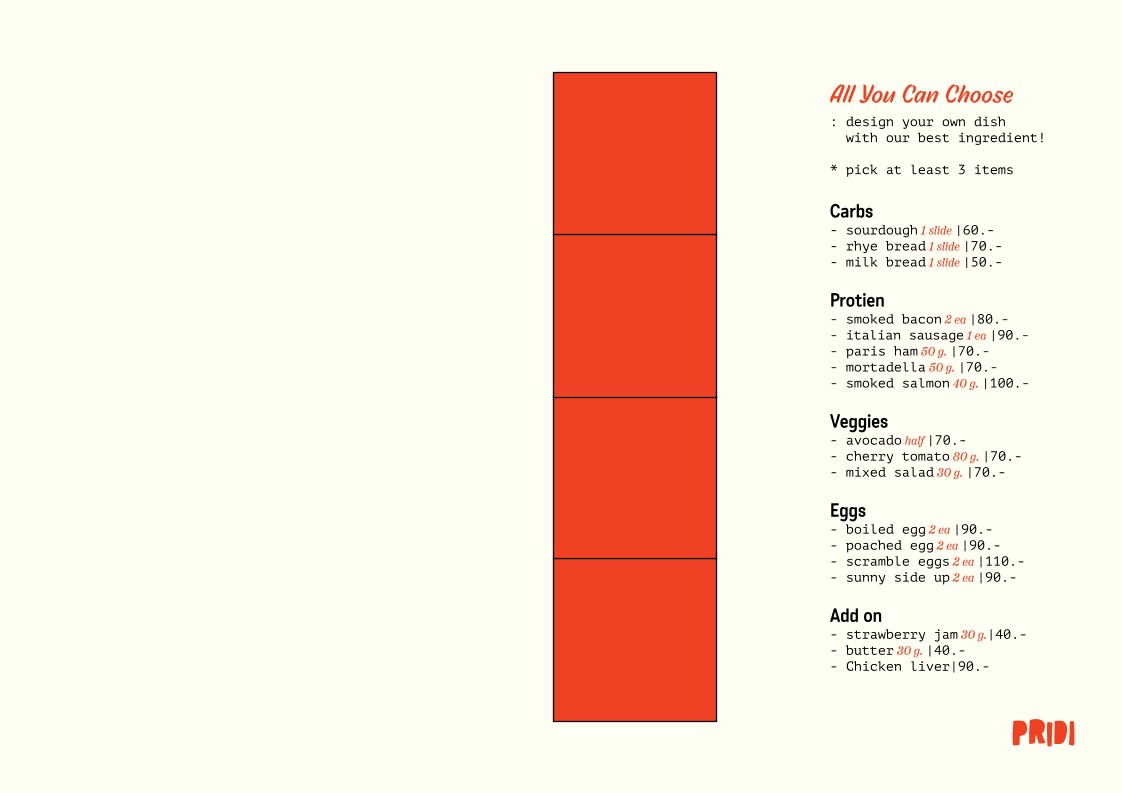 PRIDI menu 3