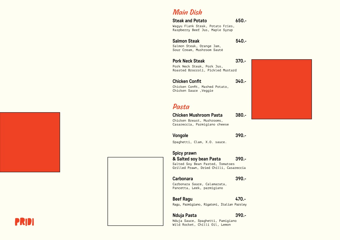 PRIDI menu 4