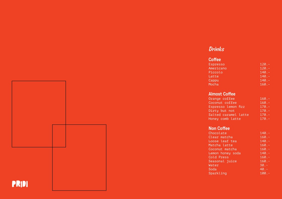 PRIDI menu 5