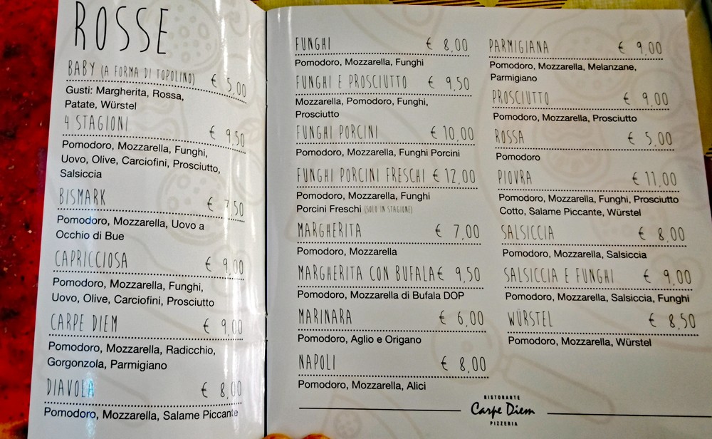 Ristorante Pizzeria - Carpe Diem PizzAe menu 5