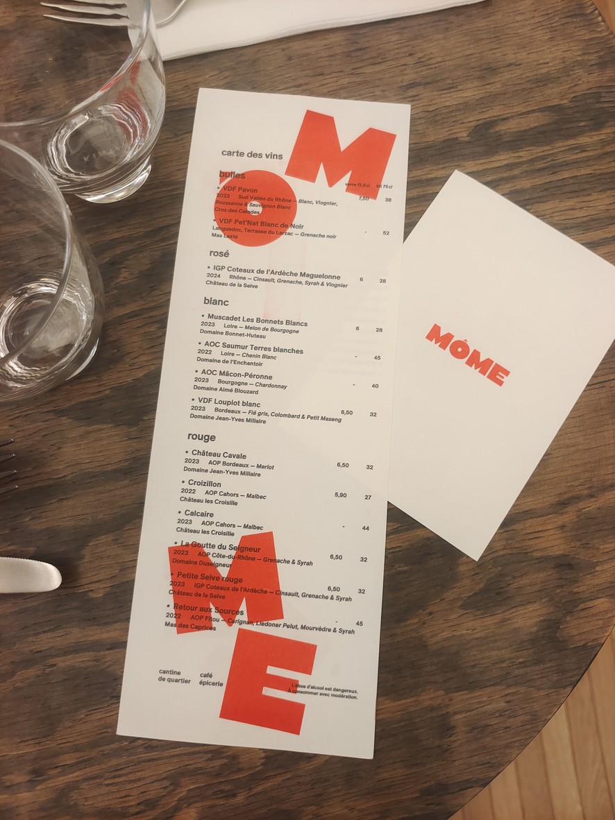 MÔME menu 2