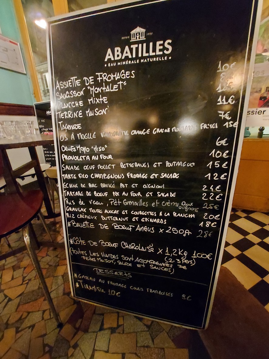 Le P'tit Père menu 1