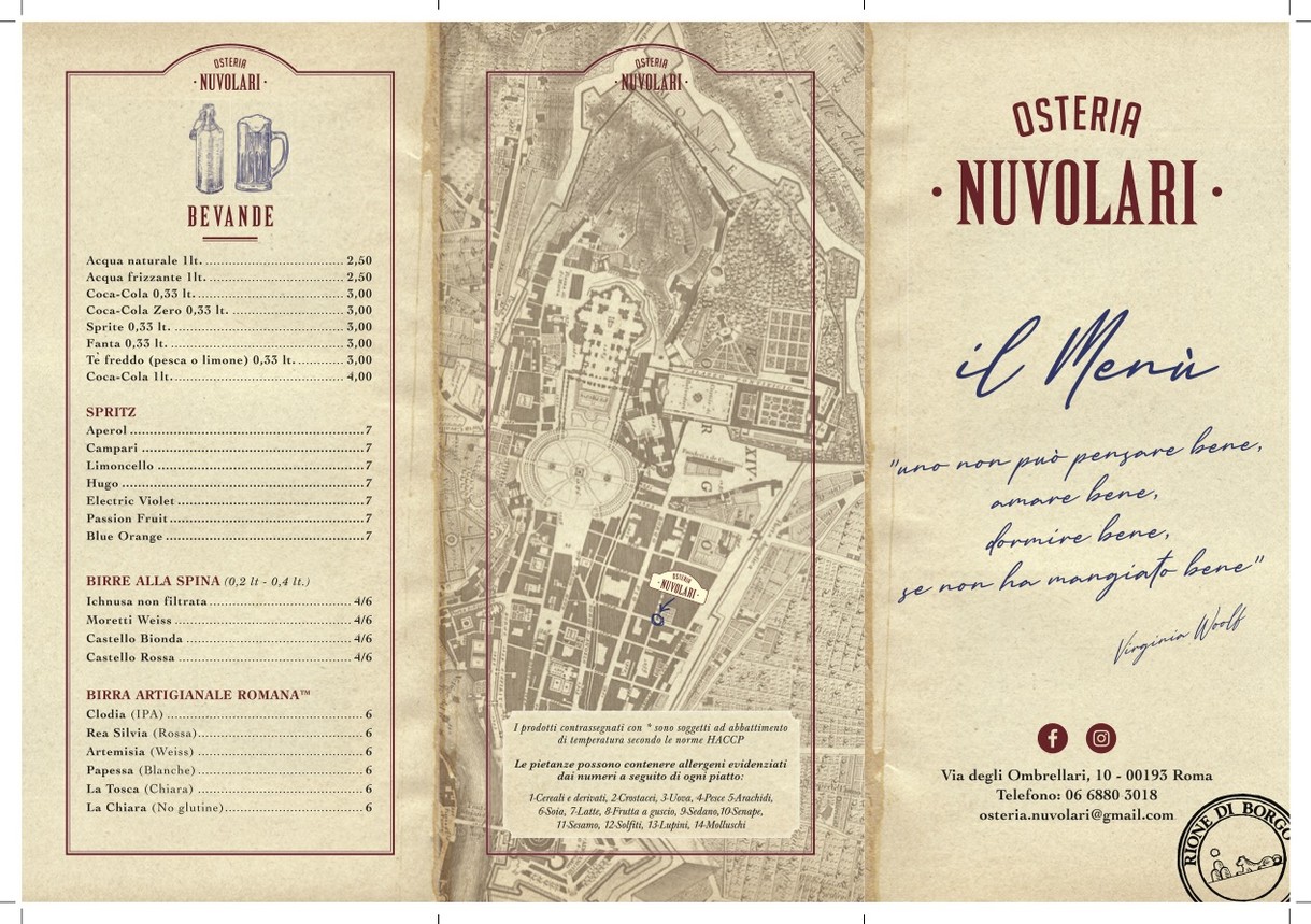 Osteria Nuvolari menu 1
