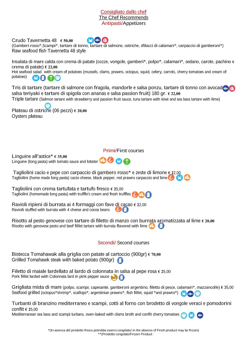 La Tavernetta 48 menu 2