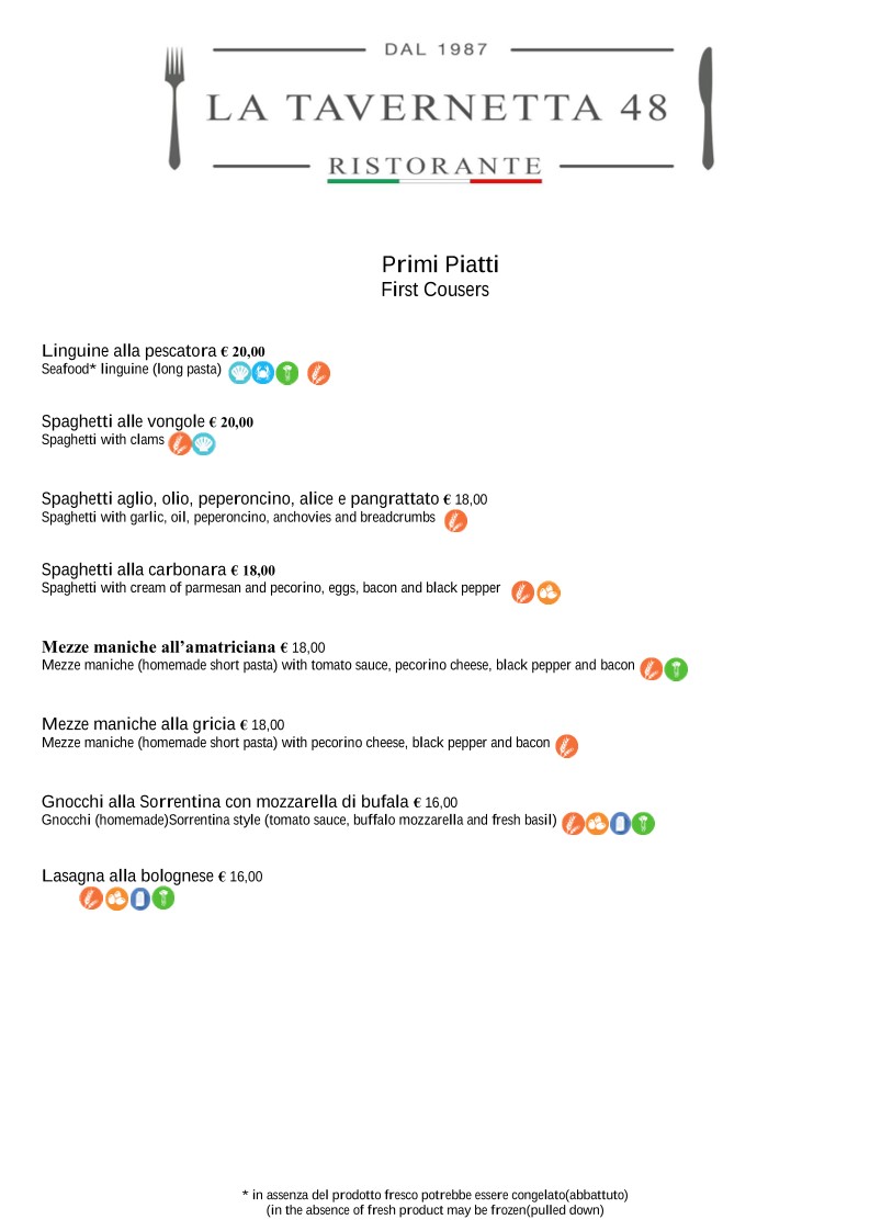 La Tavernetta 48 menu 3