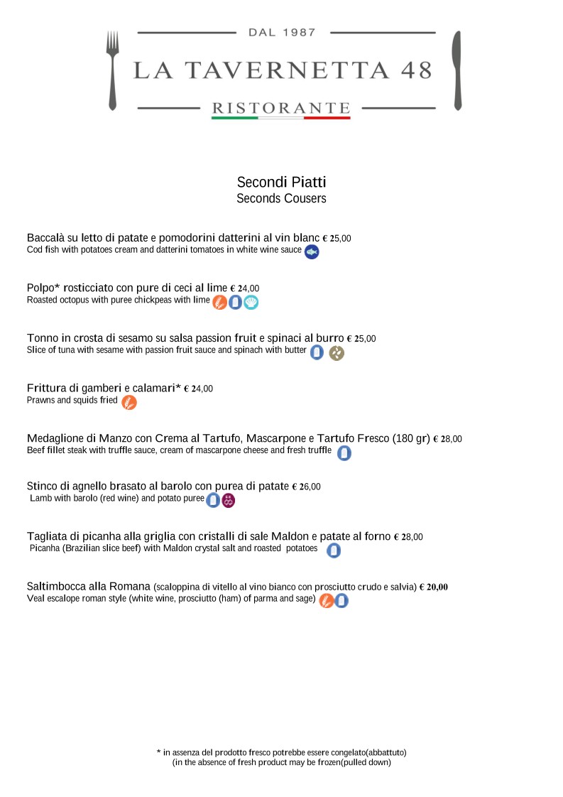 La Tavernetta 48 menu 4