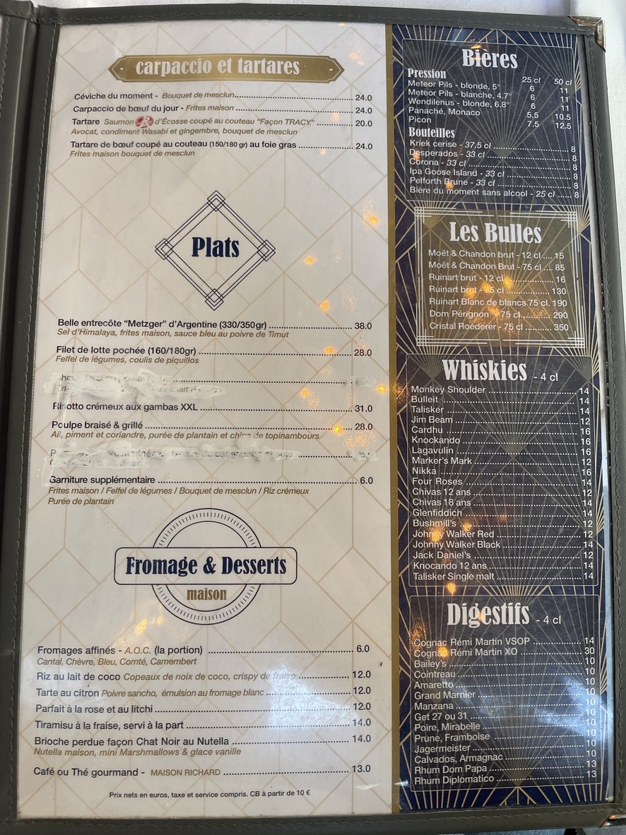 Le Chat Blanc menu 3