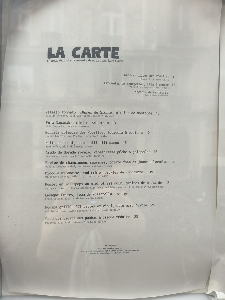Django - Restaurant Pigalle menu 1
