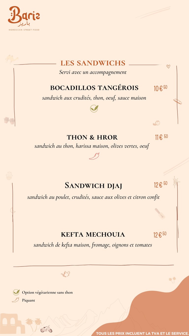 Bariz Restaurant Marocain Puteaux menu 2