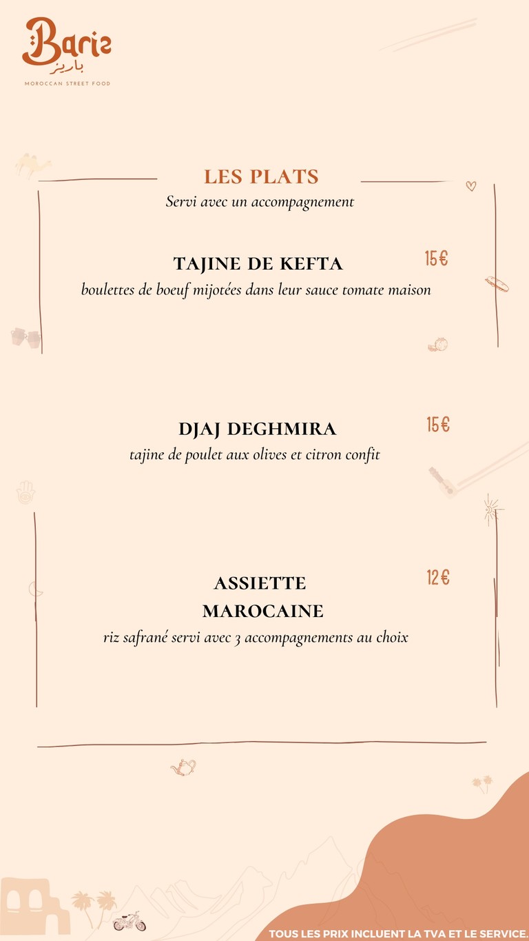 Bariz Restaurant Marocain Puteaux menu 3