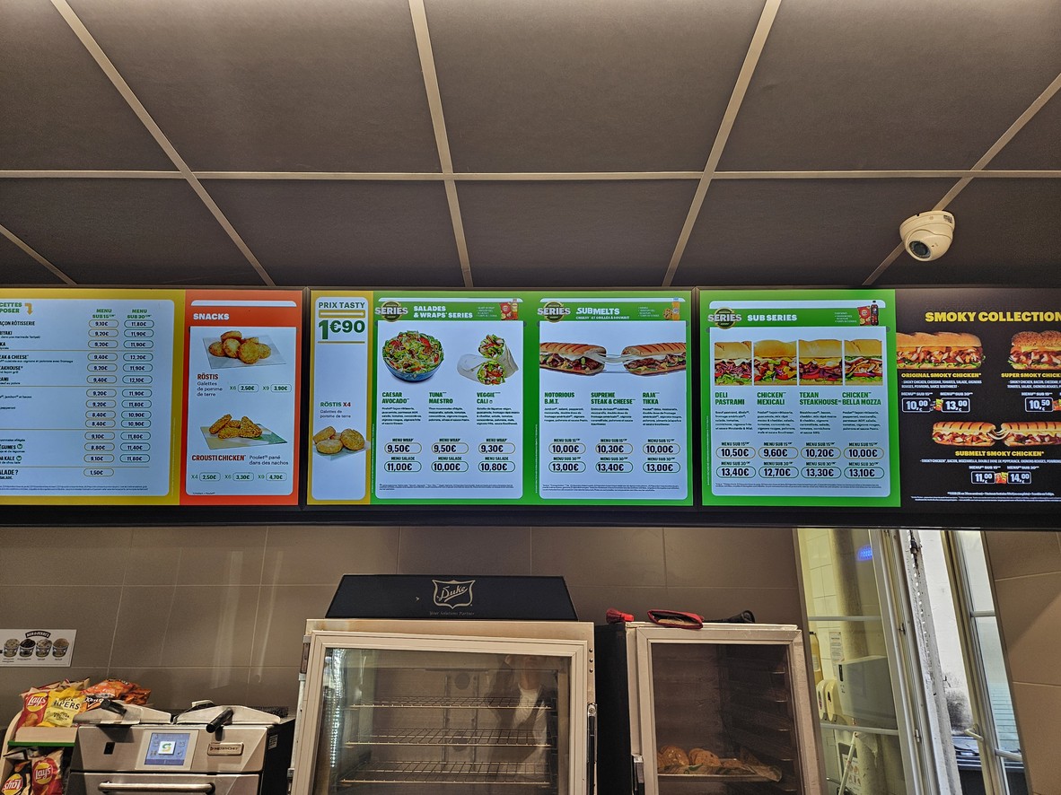 Subway menu 1