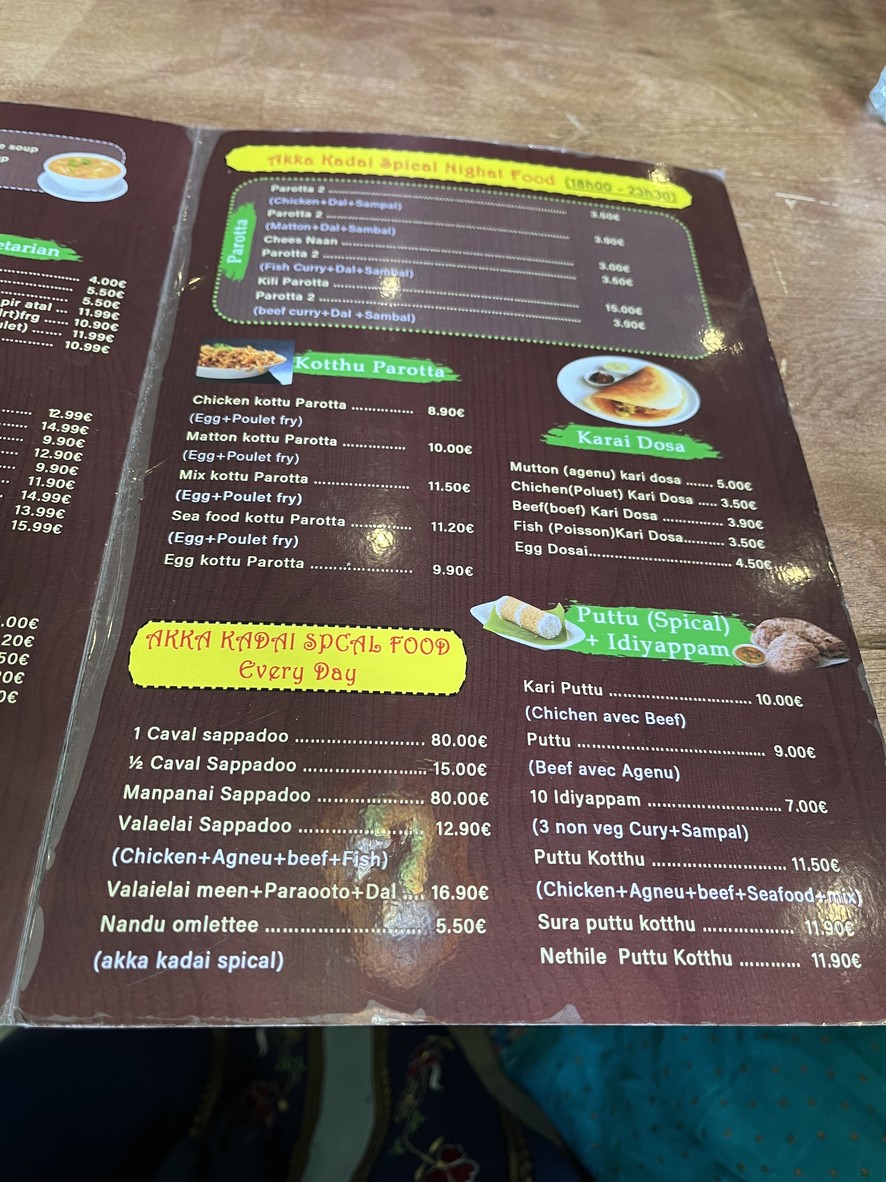 Akka kadai menu 3