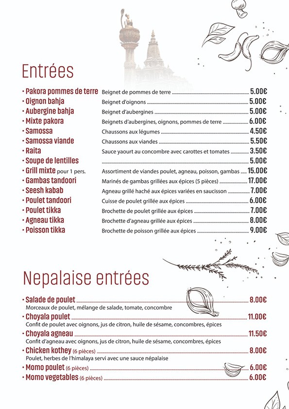 Restaurant Bharati menu 1