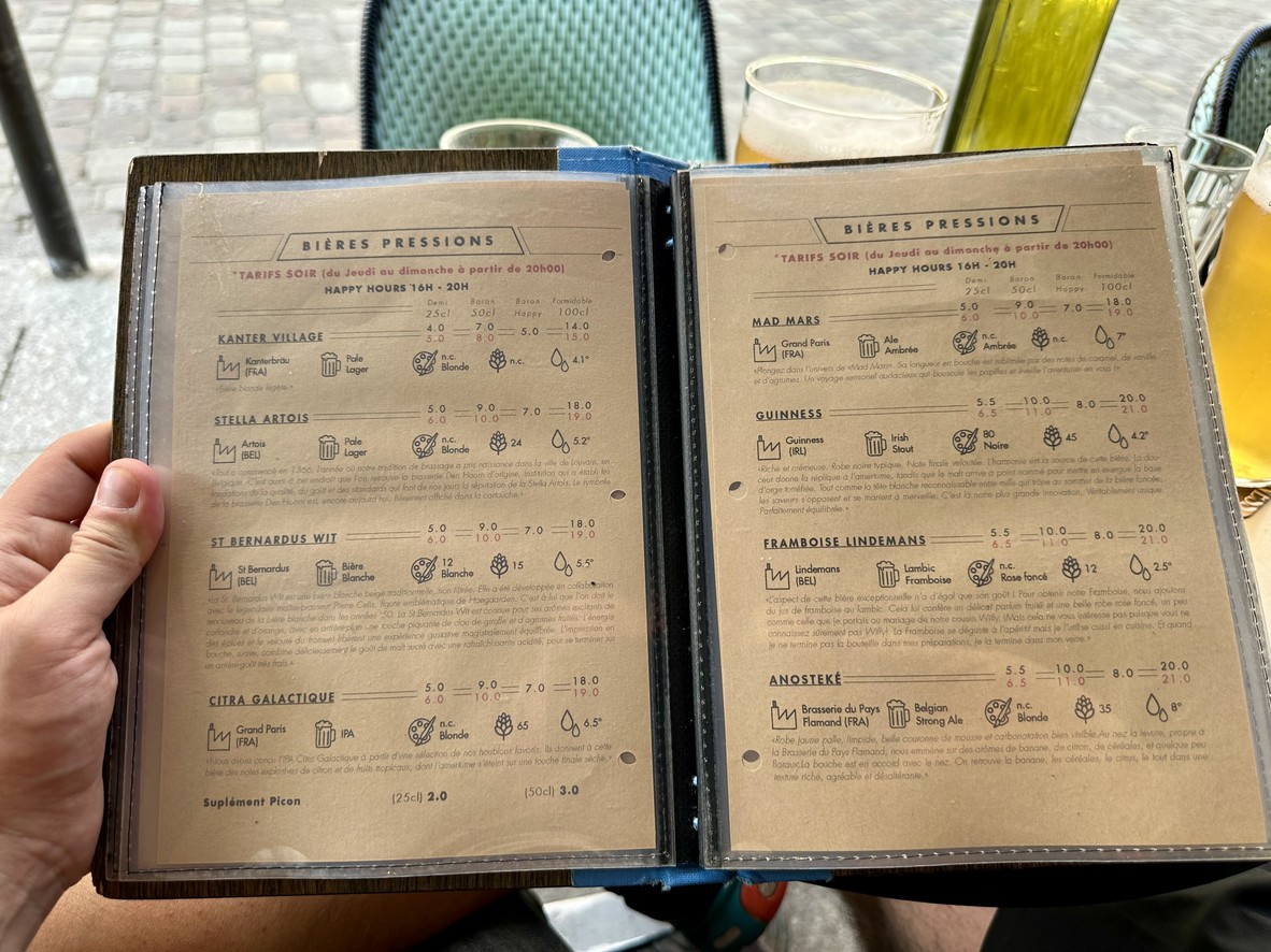 MONK La Taverne de Cluny menu 2