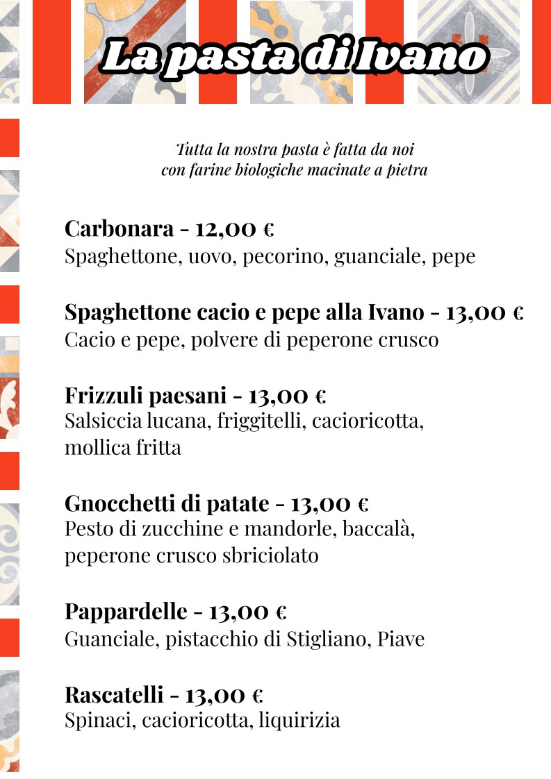 MANGIO la cucina come a casa menu 2
