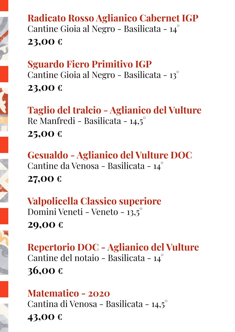 MANGIO la cucina come a casa menu 8