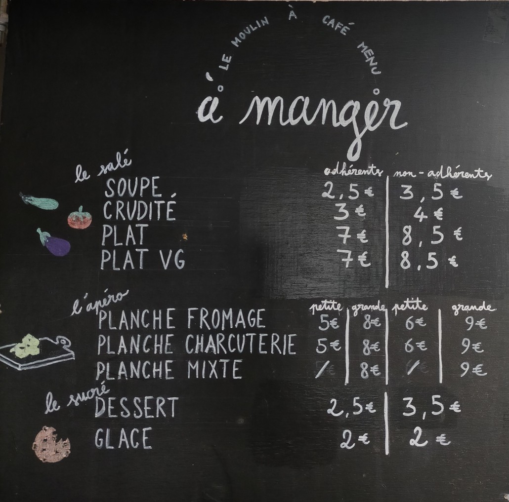 Le Moulin à café menu 1