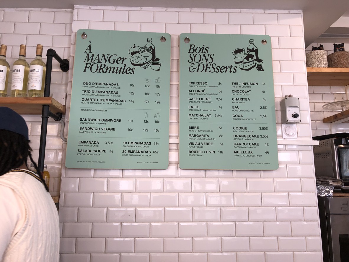 L'empanaderia menu 1
