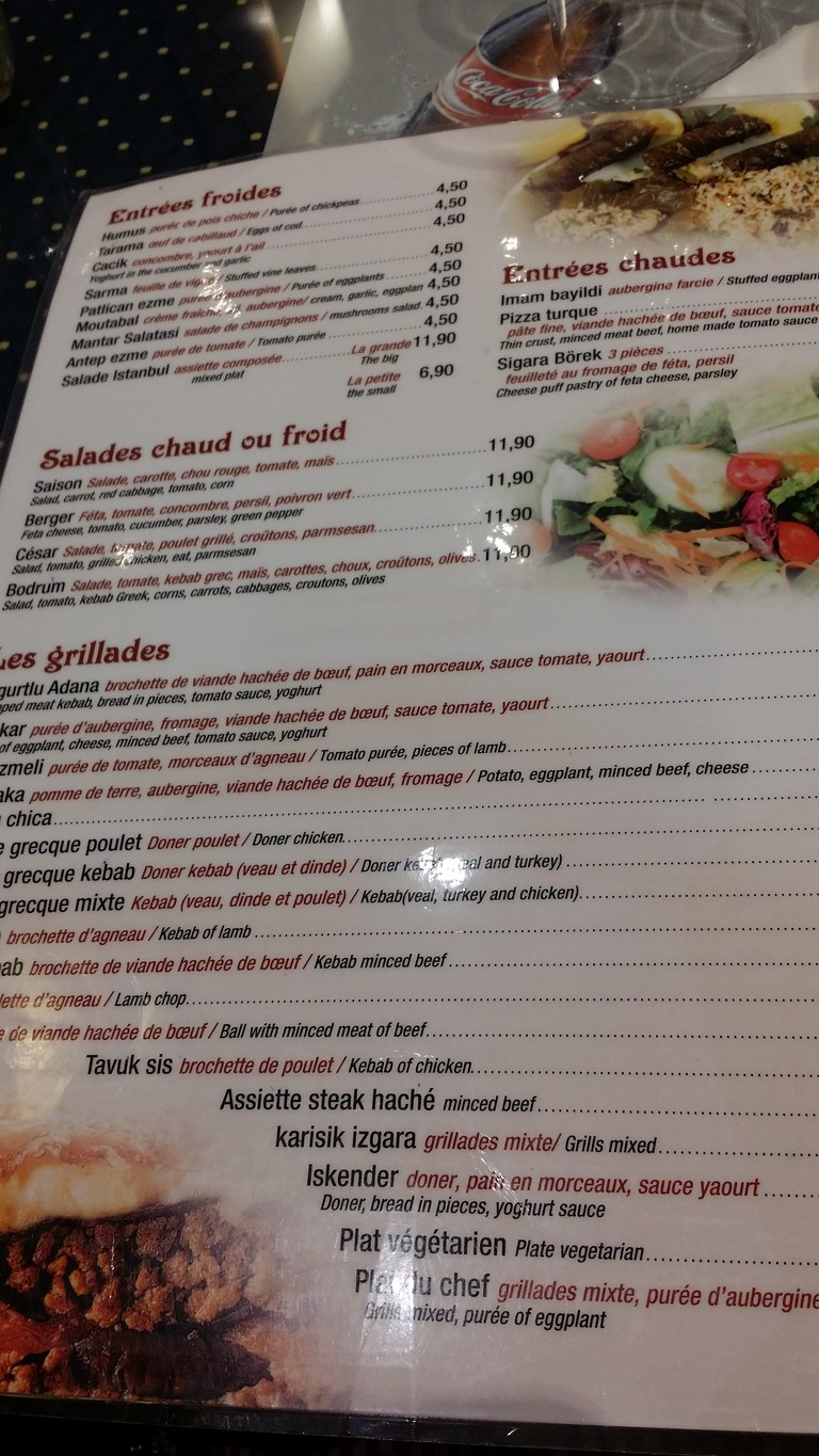 Parrillada de Estambul menu 2