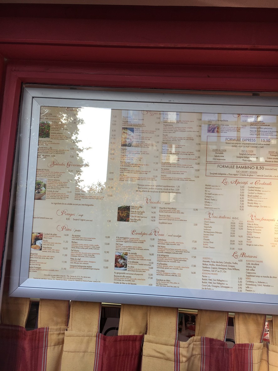 La Mama menu 1