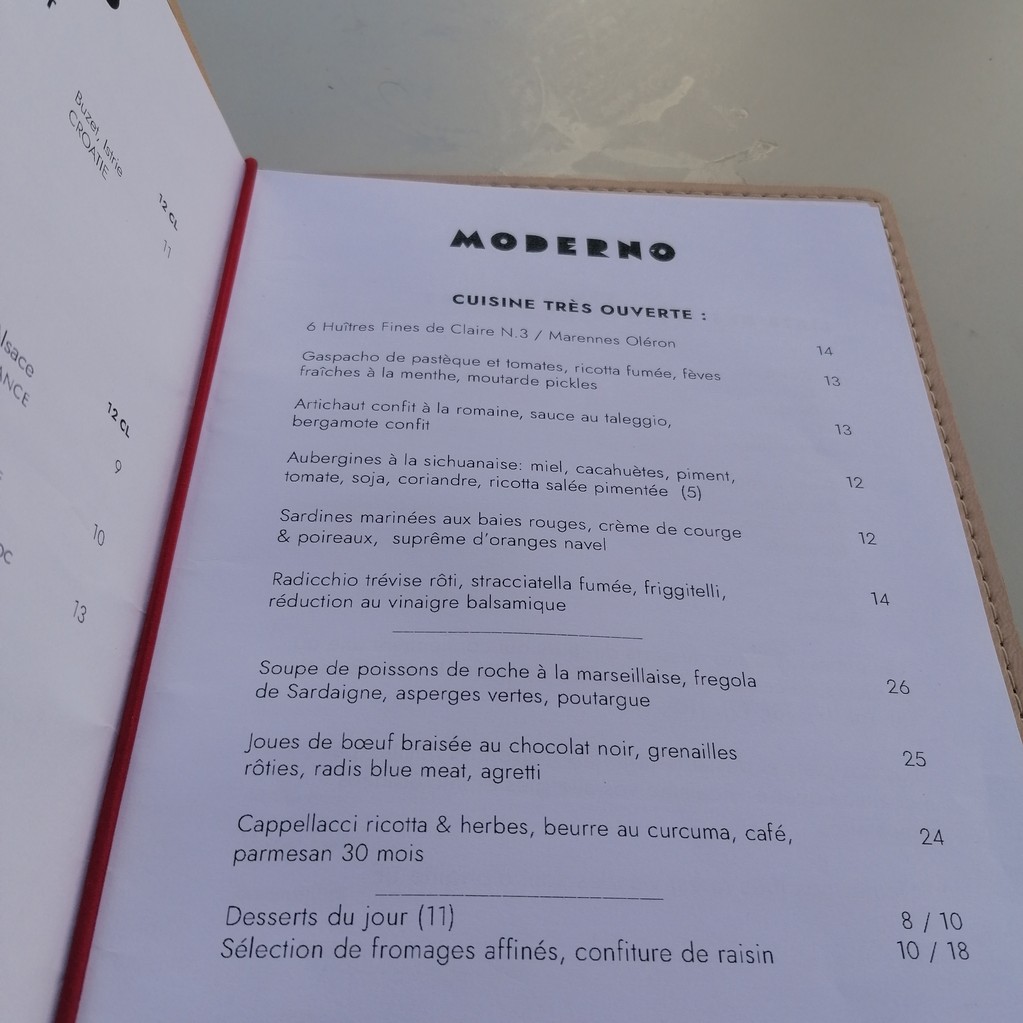 Moderno menu 2
